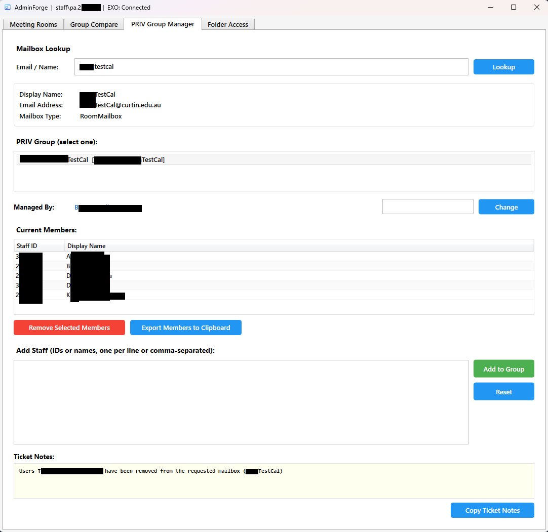 PRIV Group Manager tab.